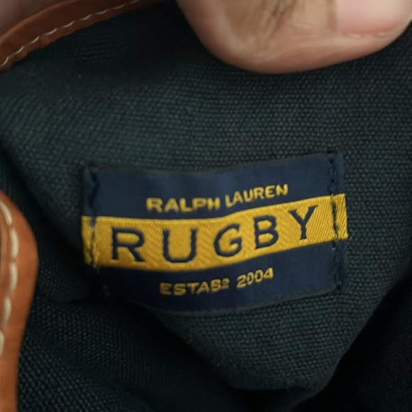 Ralph Lauren RLFC Rugby Blue Large Tote with Leather Trim - Picture 16 of 16